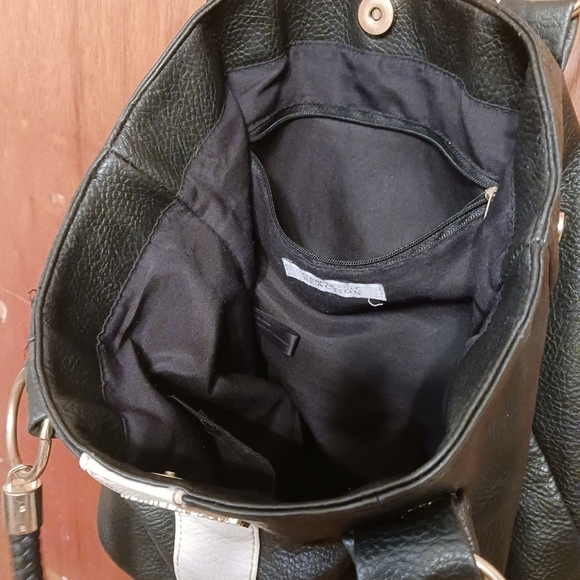 Kenneth Cole Reaction Black & White Oversized Hand Bag Purse Vintage Y2K STYLE - Picture 4 of 6